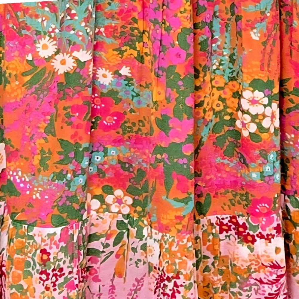 Banjanan Hilary Floral Dress Maxi Boho Loki's Garden Puff Sleeve Size XS - Picture 8 of 12
